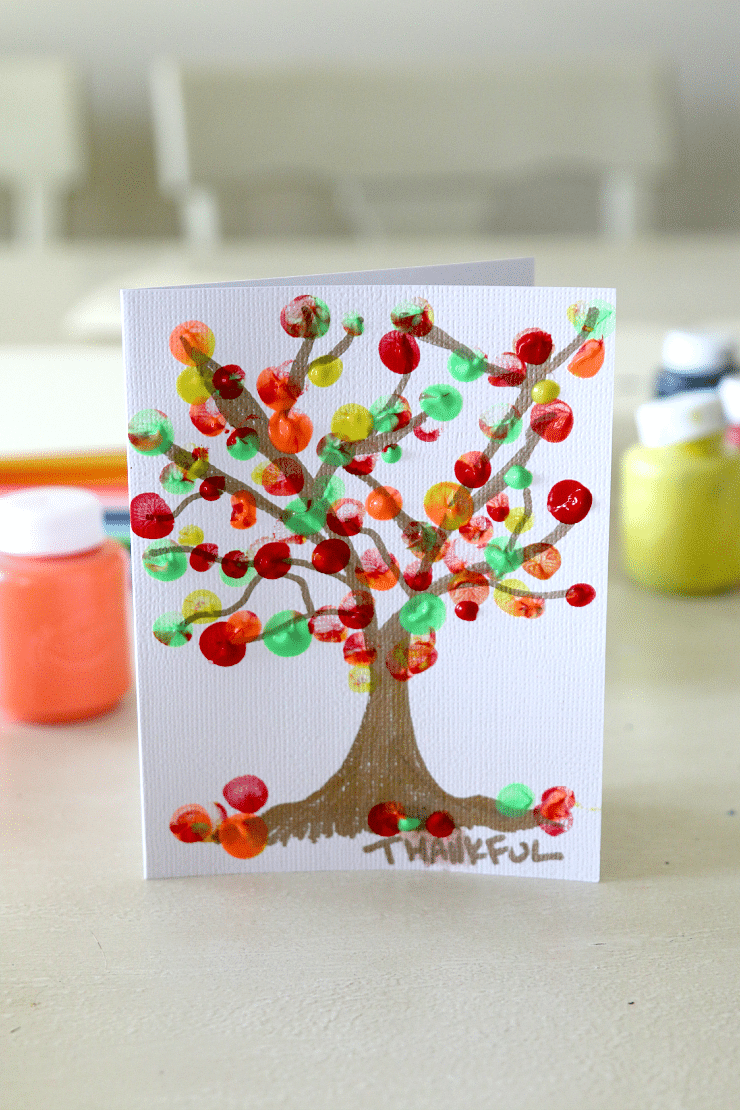 Fingerpainting A Fall Tree MomDot