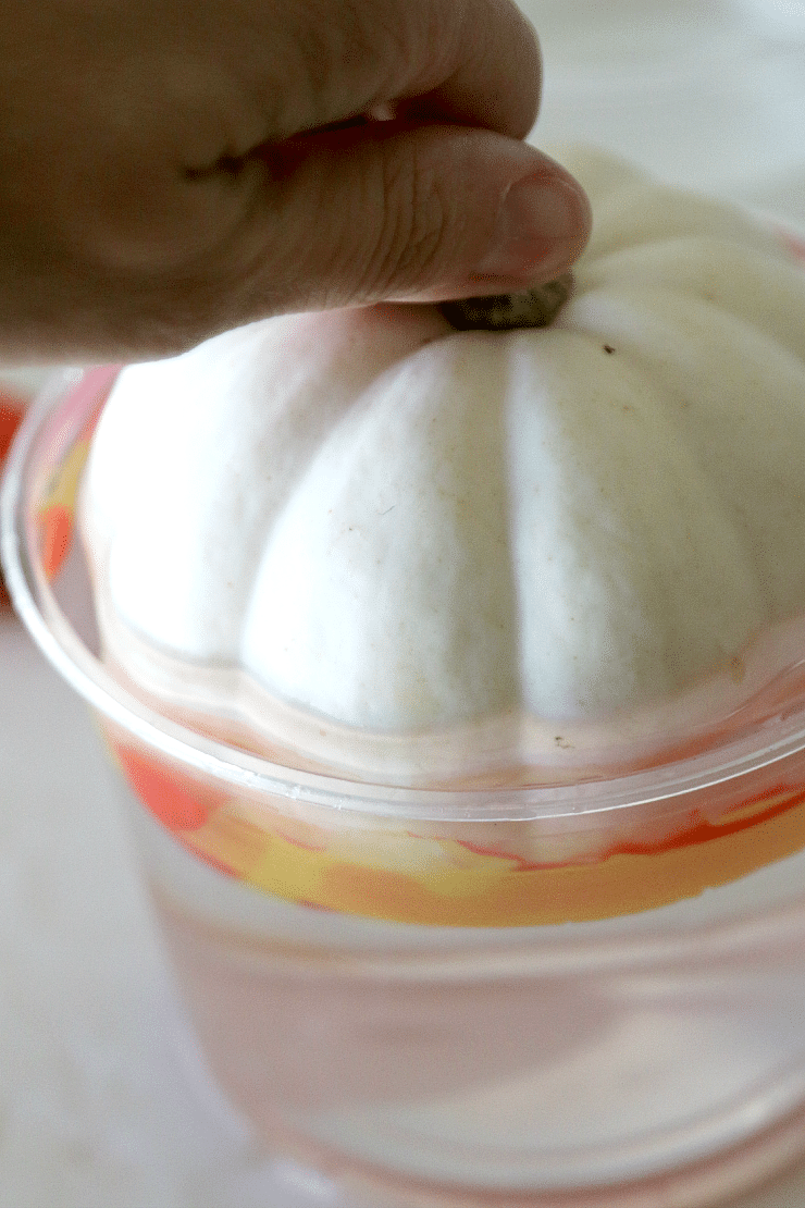 Marbling Pumpkins: Easy DIY Step by Step Tutorial to use nail marbling technique for no carve pumpkin