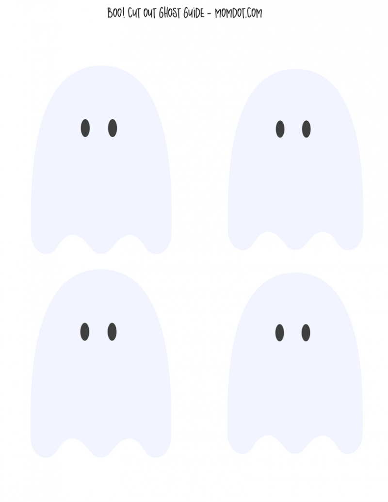 Cotton Ball Ghosts with Free Downloadable Ghost Template MomDot