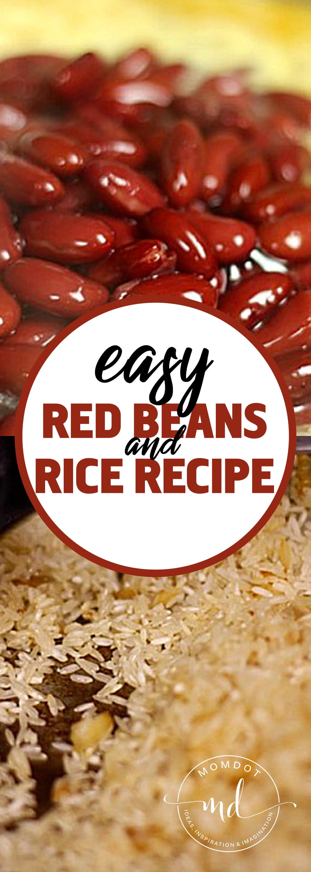 Easy red beans and rice recipe graphic