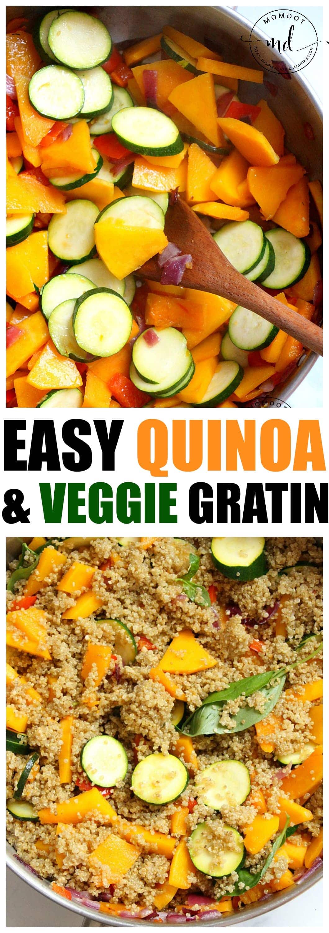 Easy Quinoa and Veggie Gratin, a healthy side dish recipe for dinner