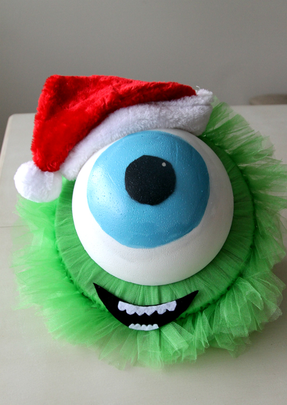 Mike Wazowski Holiday Wreath Tutorial DIY Monsters U Fans!