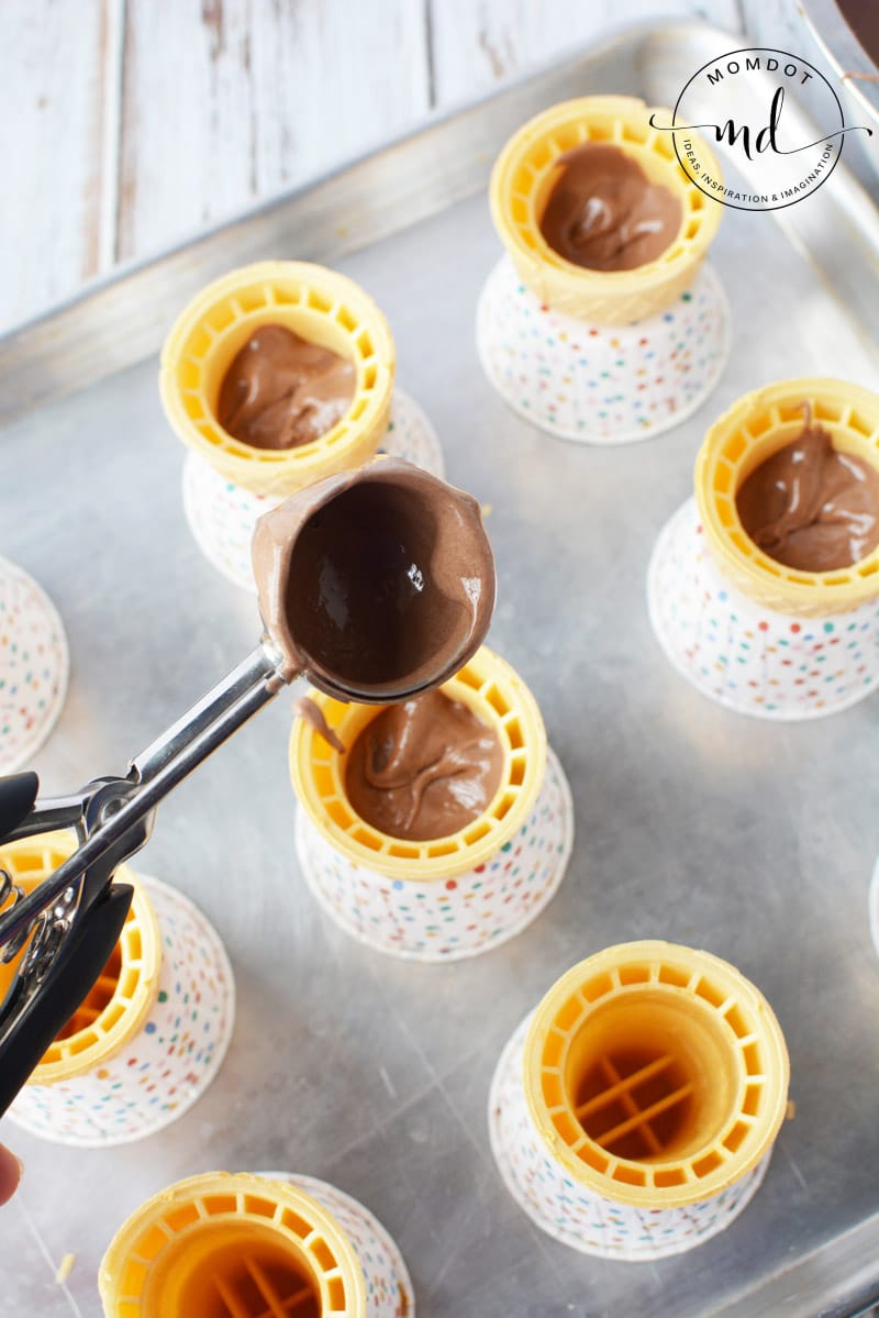 chocolate cupcake cones