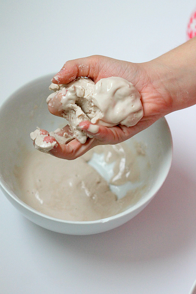 DIY Kitchen Quicksand Kids activity, easy household ingredients