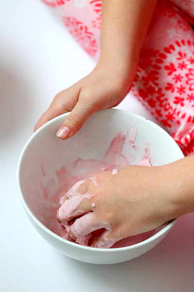 DIY Kitchen Quicksand Kids activity, easy household ingredients