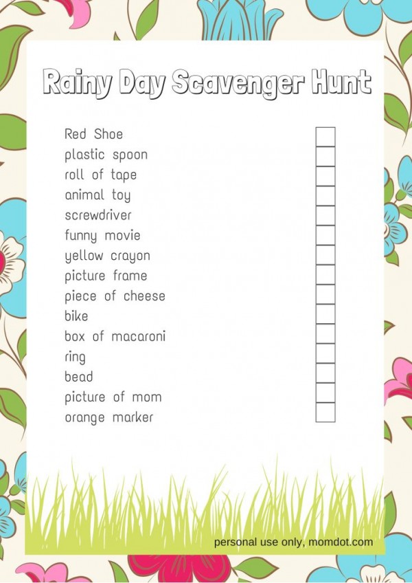 rainy day kids activities