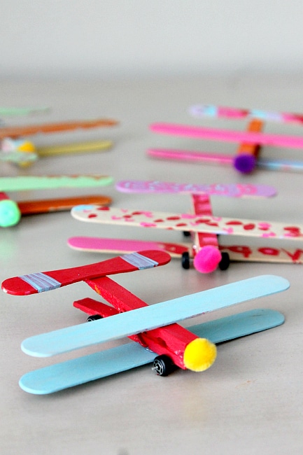 Repurpose old Matchbox cars not Moving Airplane (using clothespins and Popsicle sticks!) , more at www.momdot.com