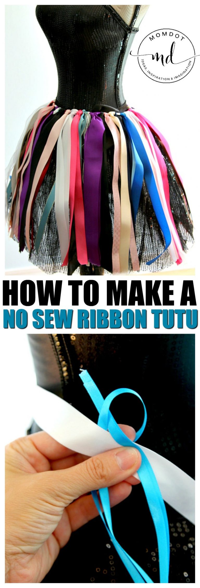 How to make a ribbon tutu tutorial No sew ribbon tutu DIY