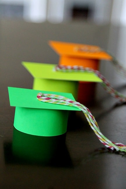 Create a graduation cap favor for gifts, fun, or pretend play, easy (and no, does not have to be black!)