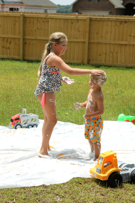 Ready to have some summer fun? Create an outdoor play area that cleans up easy..REALLY! 
