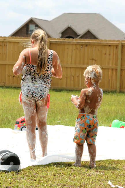 Ready to have some summer fun? Create an outdoor play area that cleans up easy..REALLY! 