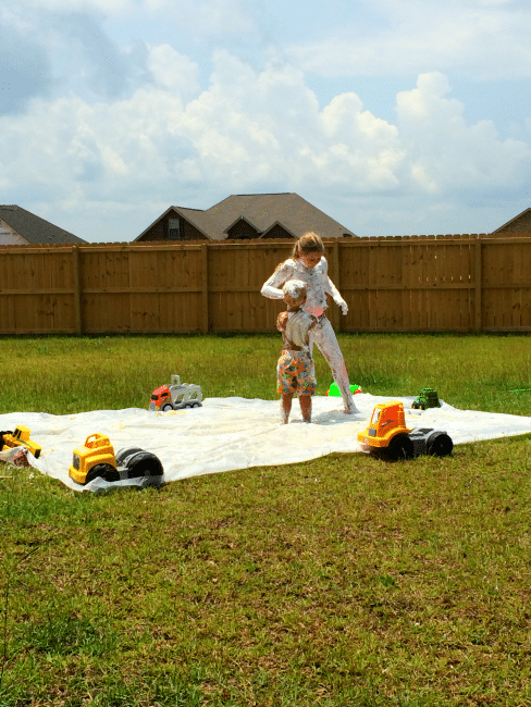 Ready to have some summer fun? Create an outdoor play area that cleans up easy..REALLY! 