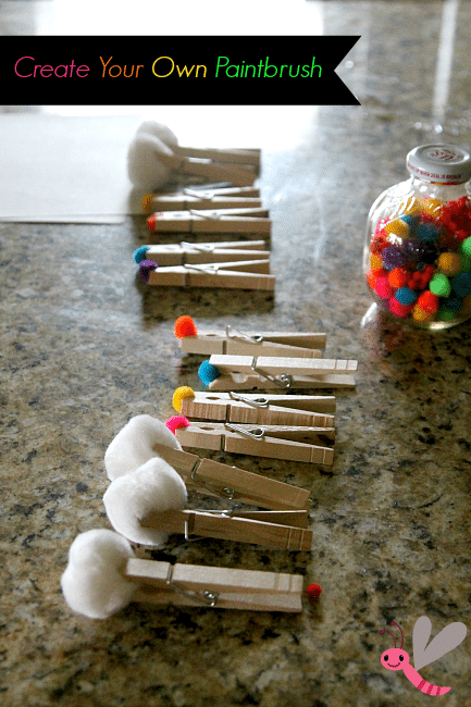 Create your own paint brush (or puff brush) and get to making some great art with kids of any age