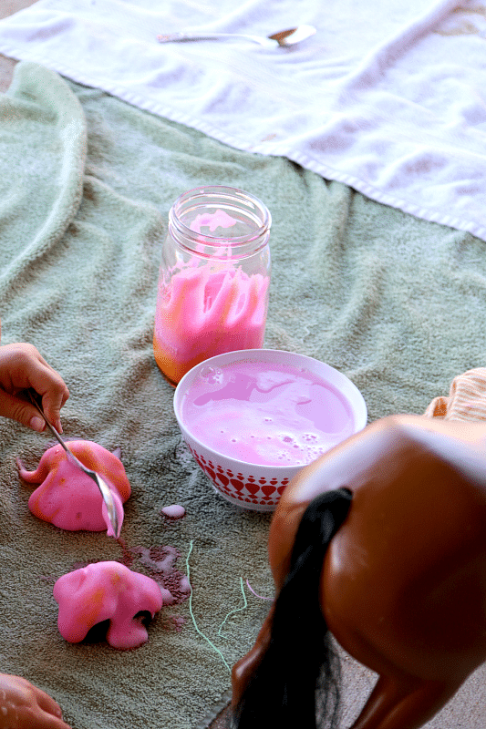 Make Rainbow Foam for sensory play, fun carwash and more! 3 Ingredient household fun, DIY