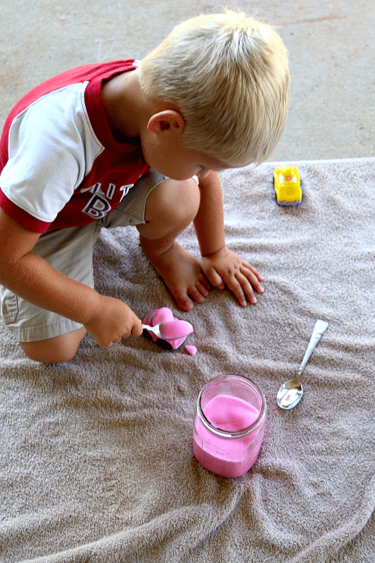 Make Rainbow Foam for sensory play, fun carwash and more! 3 Ingredient household fun, DIY