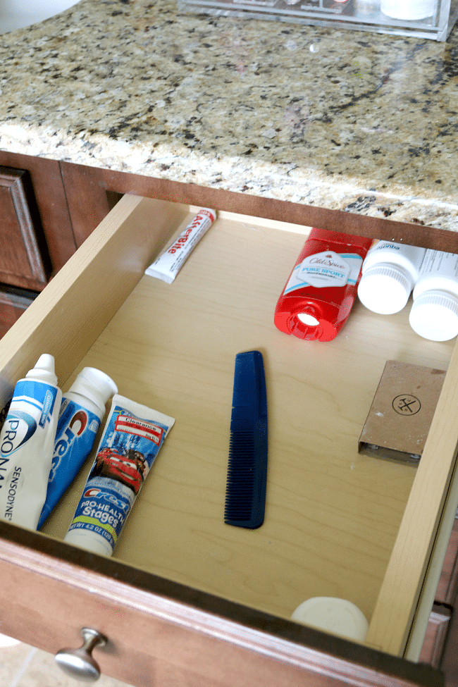 Messy makeup before Acrylic Makeup Organizers, see before and after here
