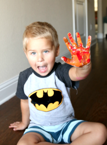 Thanksgiving Color Hand Print Craft celebrating fall, plus free printable