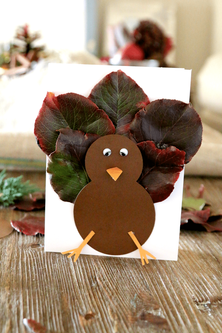 Leaf Turkey Craft - perfect Thanksgiving Kids Craft, plus adorable card
