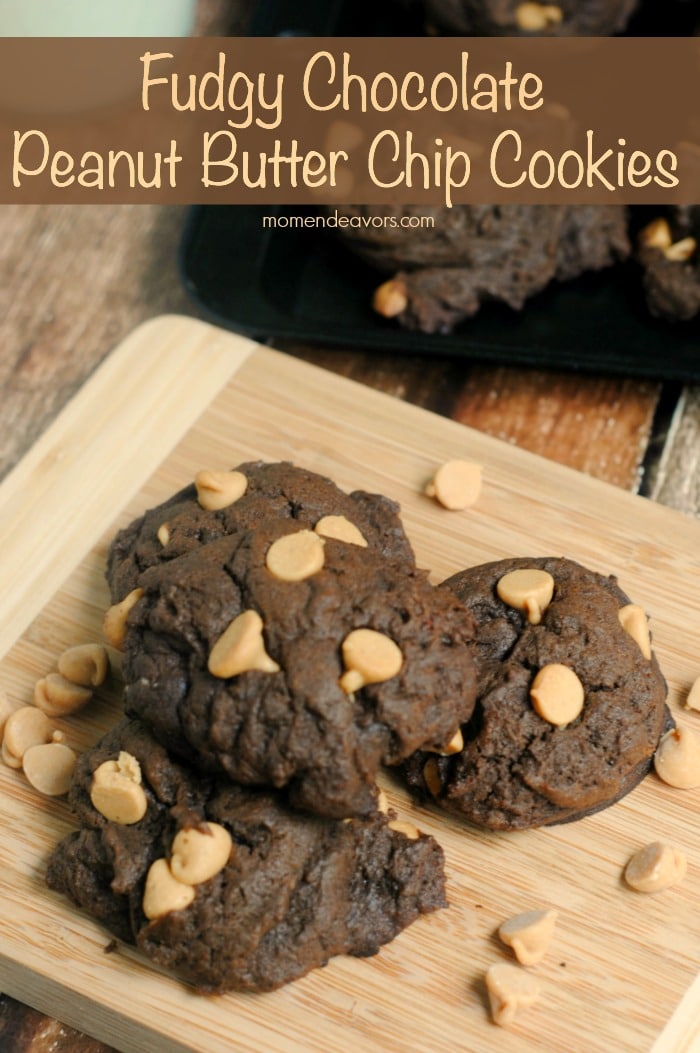 Fudgy Chocolate Peanut Butter Chip Cookies