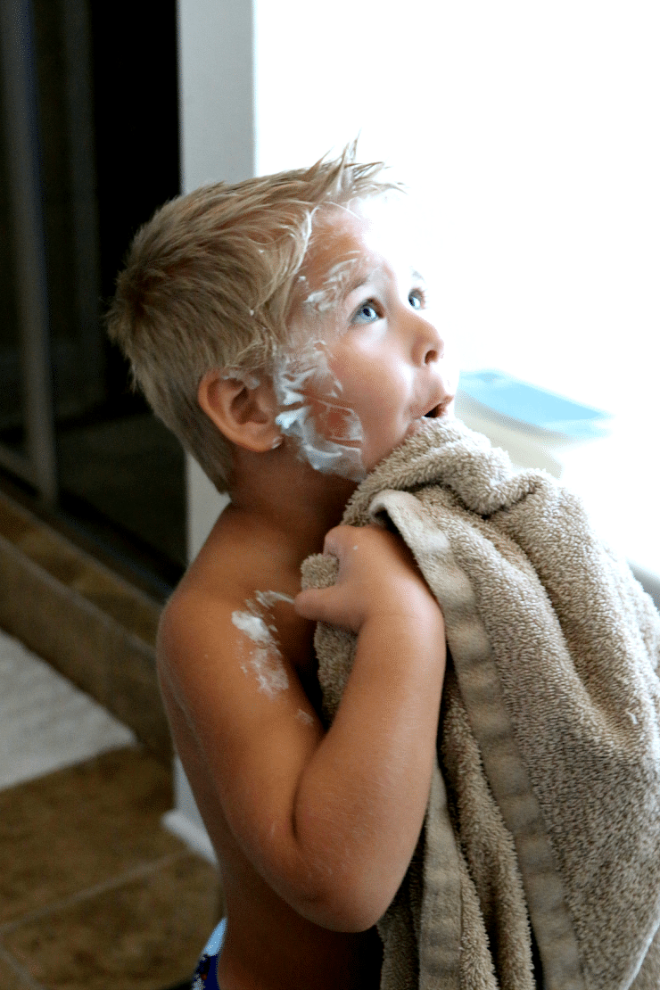 cleaning up shaving