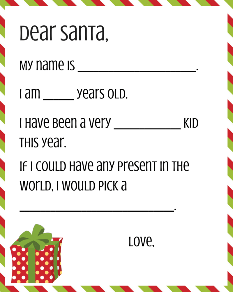 Free Dear Santa Printable Set Throughout Dear Santa Template Kindergarten Letter