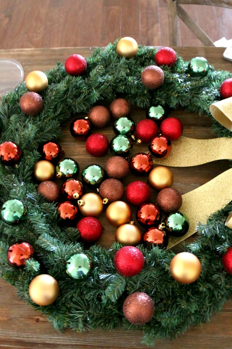 christmas ball wreath tutorial
