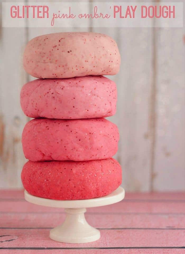 How to make Glitter Playdough with a sweet smell, perfect for Valentines Day kids fun!