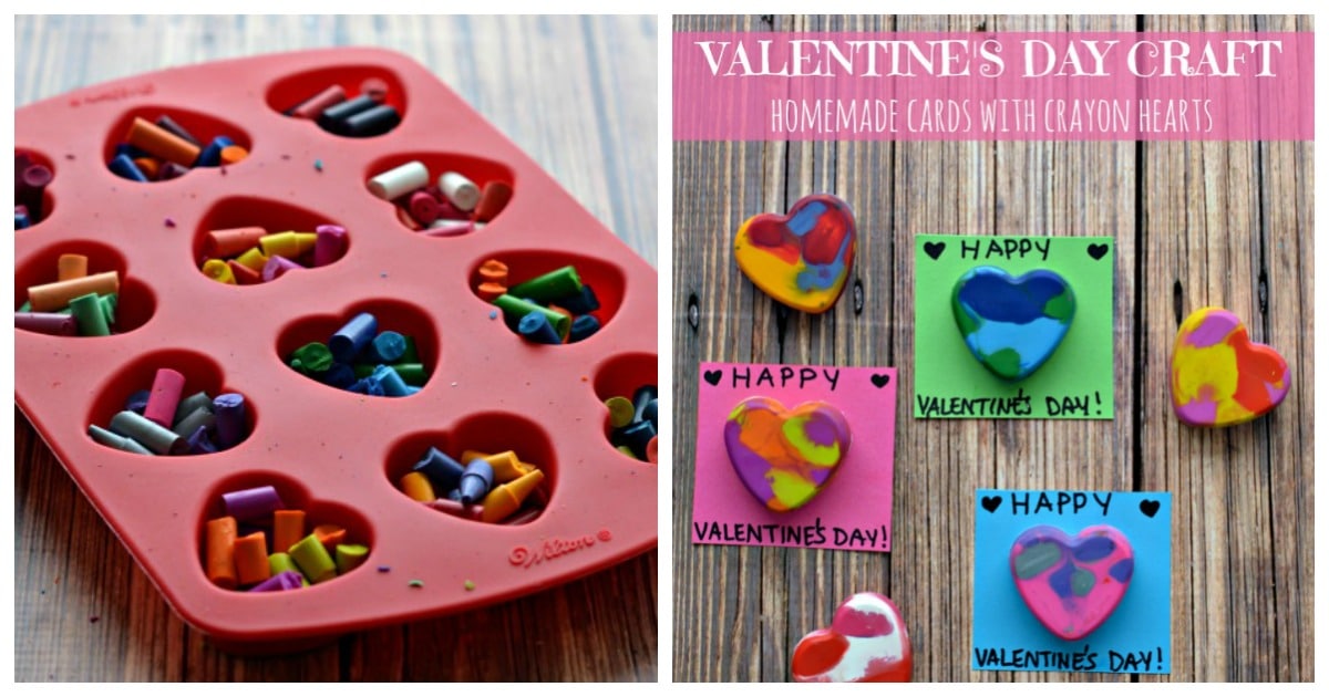 DIY Crayon Hearts for Cards This Valentines Day