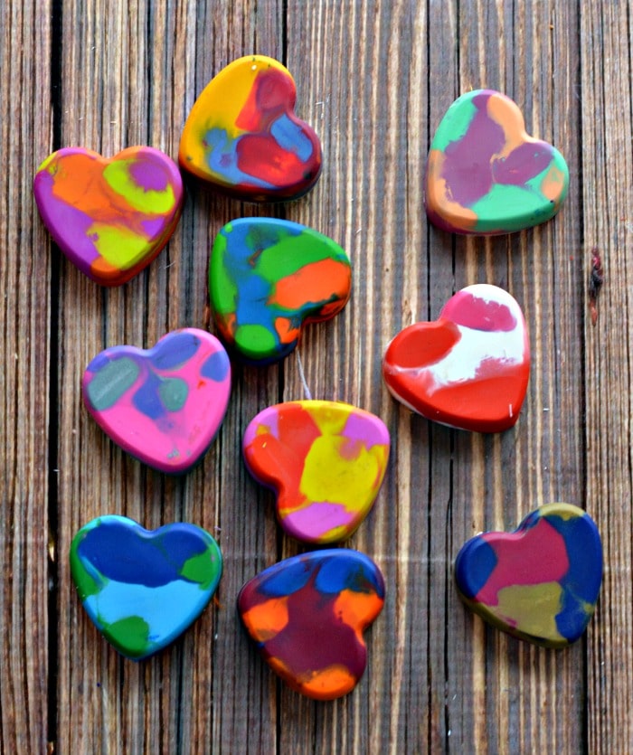 DIY Melted Crayon Heart Valentines