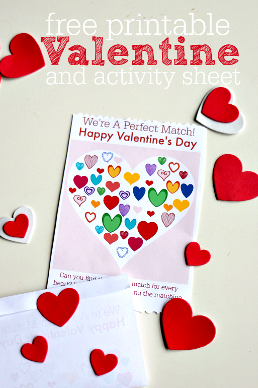Printable Valentine's Day Card and Activity Sheet