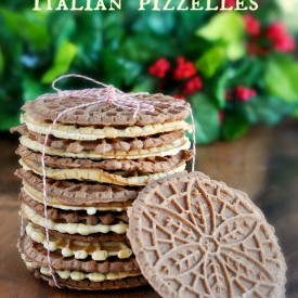 Chocolate & Vanilla Italian Pizzelle Cookies