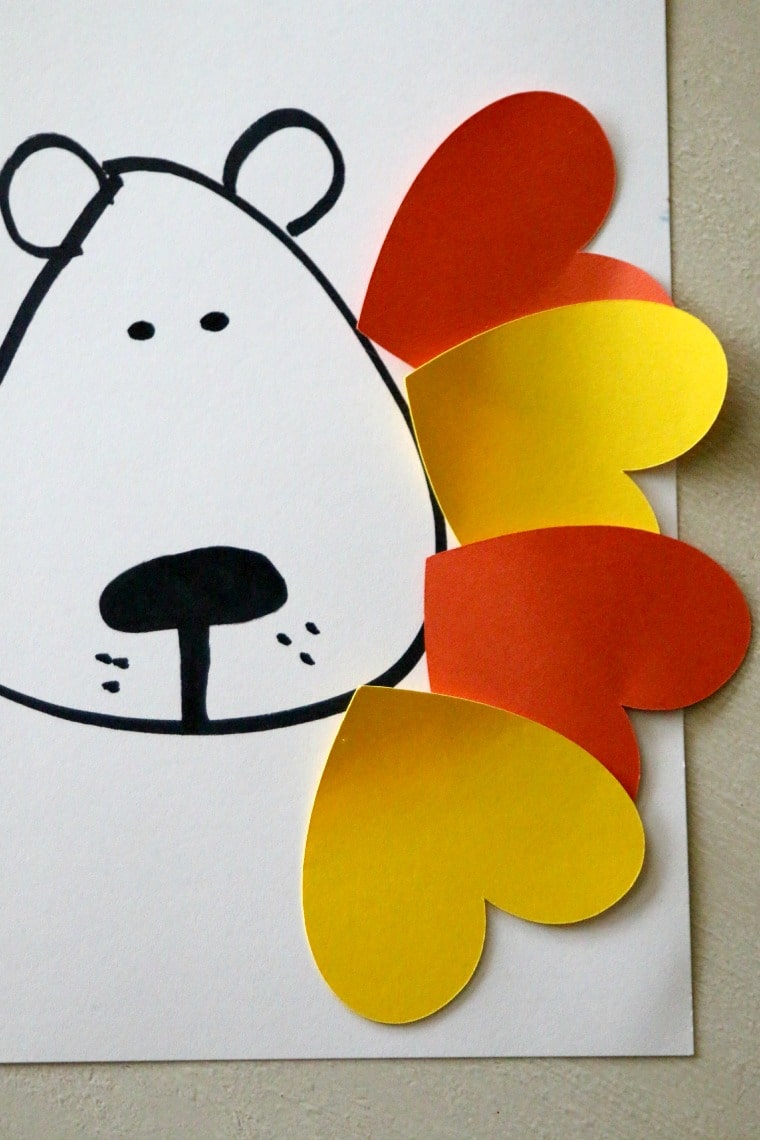 lion valentines day craft for kids, including free printable lion face and more