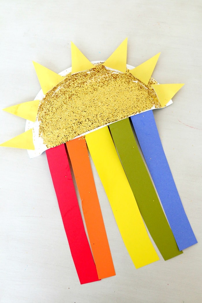 Paper plate Sun and Rainbow craft, fun for kids of all ages