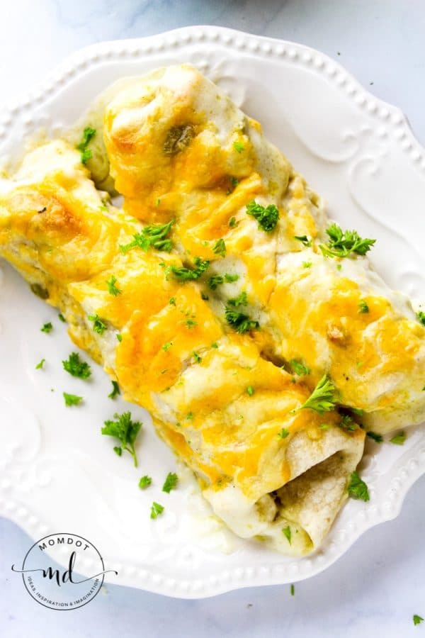 Creamy White Chicken Enchiladas Recipe (Rotisserie Chicken) MomDot