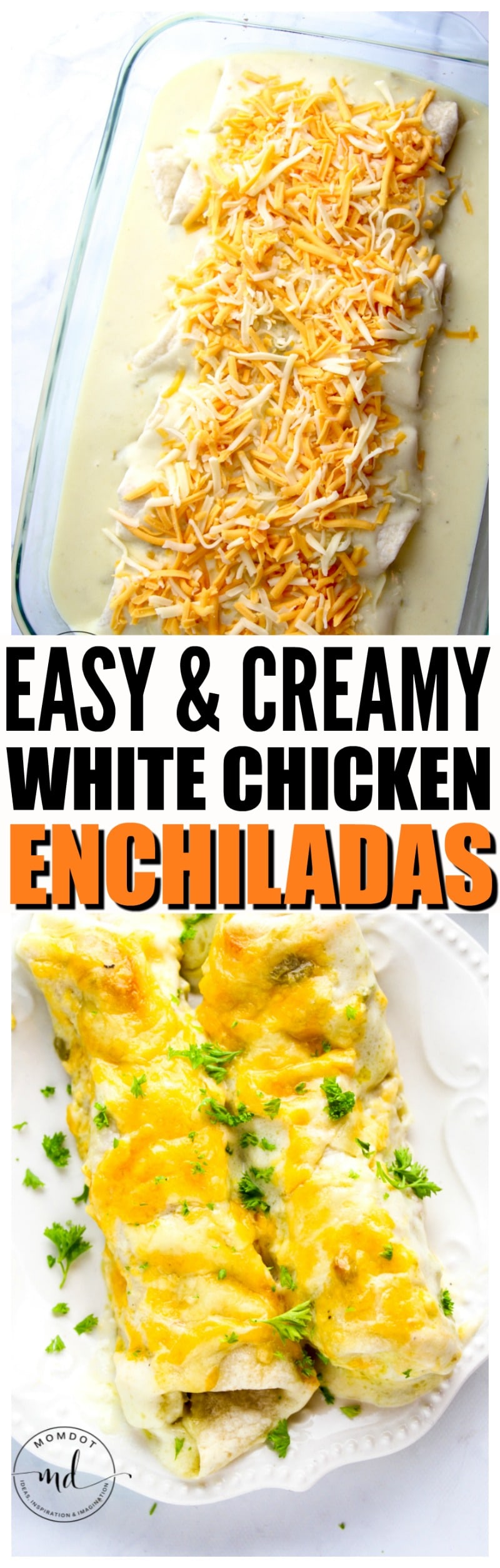 Easy and Creamy White Chicken Enchiladas | white chicken enchilada recipe