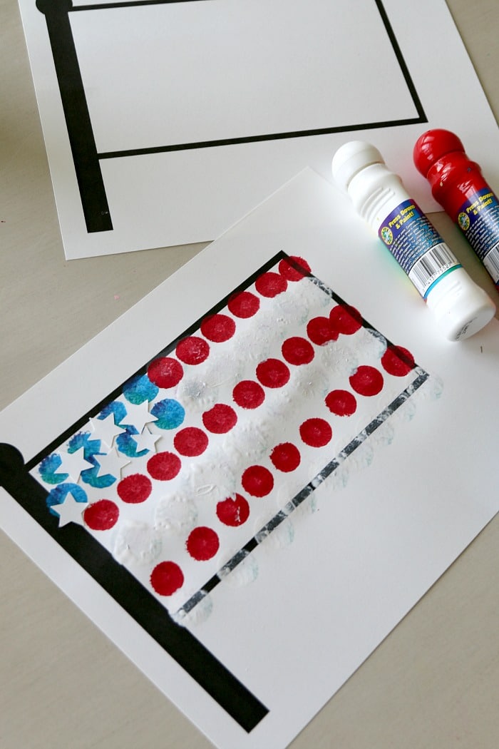 Free Flag Printable for Dobber Fourth of July Kids Crafting