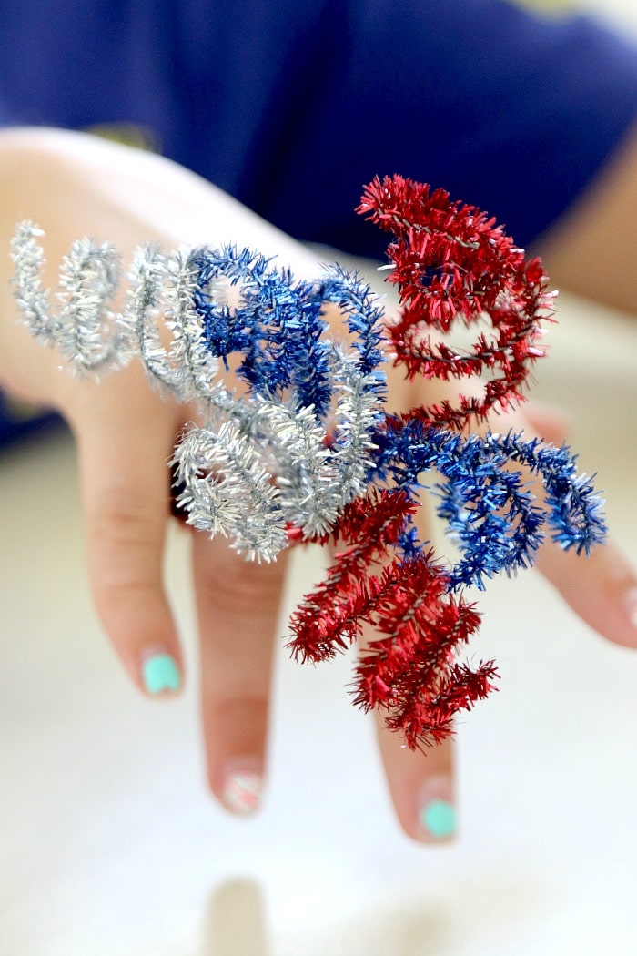 How to make a fourth of july fireworks crafting ring for kids
