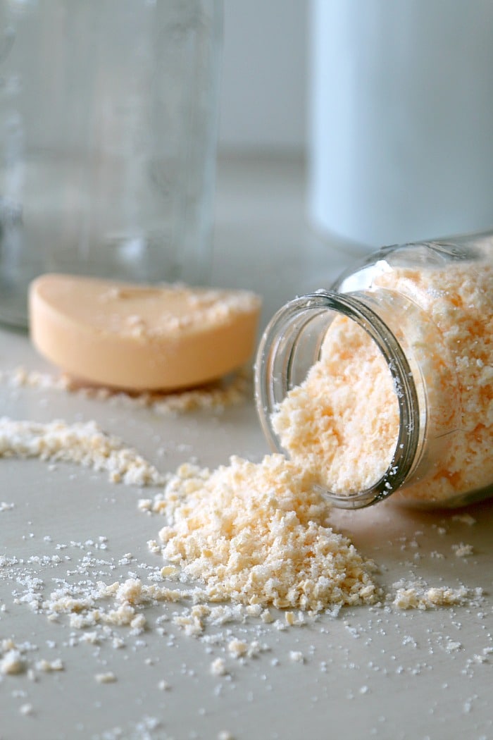 Create Hand Soap Scrub and get the gunk off in the kitchen - perfect for soft touchable hands with sugar and shaved...