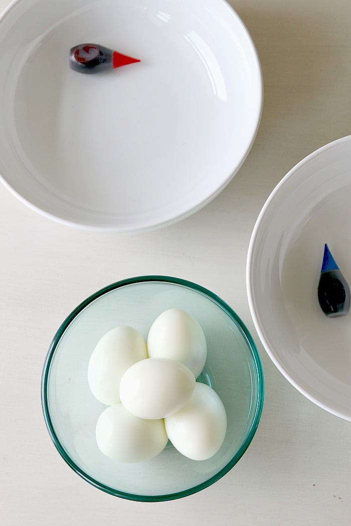 Red, White, and Blue Hard boiled Eggs for July 4th, fun and exciting at a party!