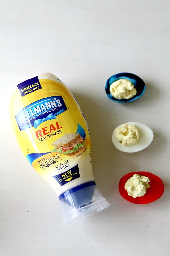 red white and blue eggs