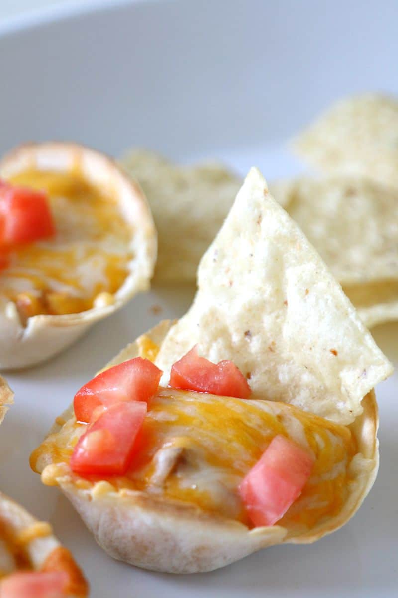Individual Mexican Dip with Cream Cheese and Beans: Single serve for no double dipping!