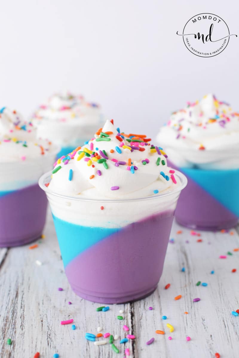 Unicorn Poop Layered Parfait Panna Cotta Dessert