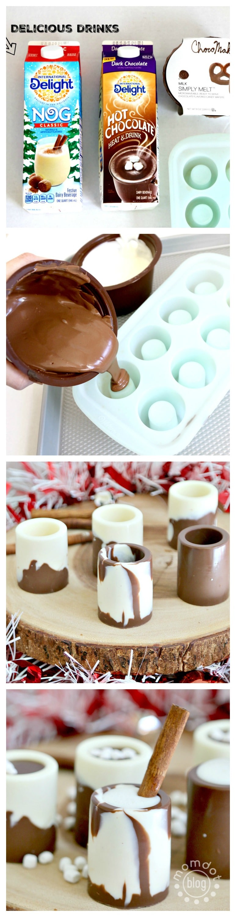 Egg Nog and Chocolate Shooters, How to make Egg Nog Shot glasses for holiday fun