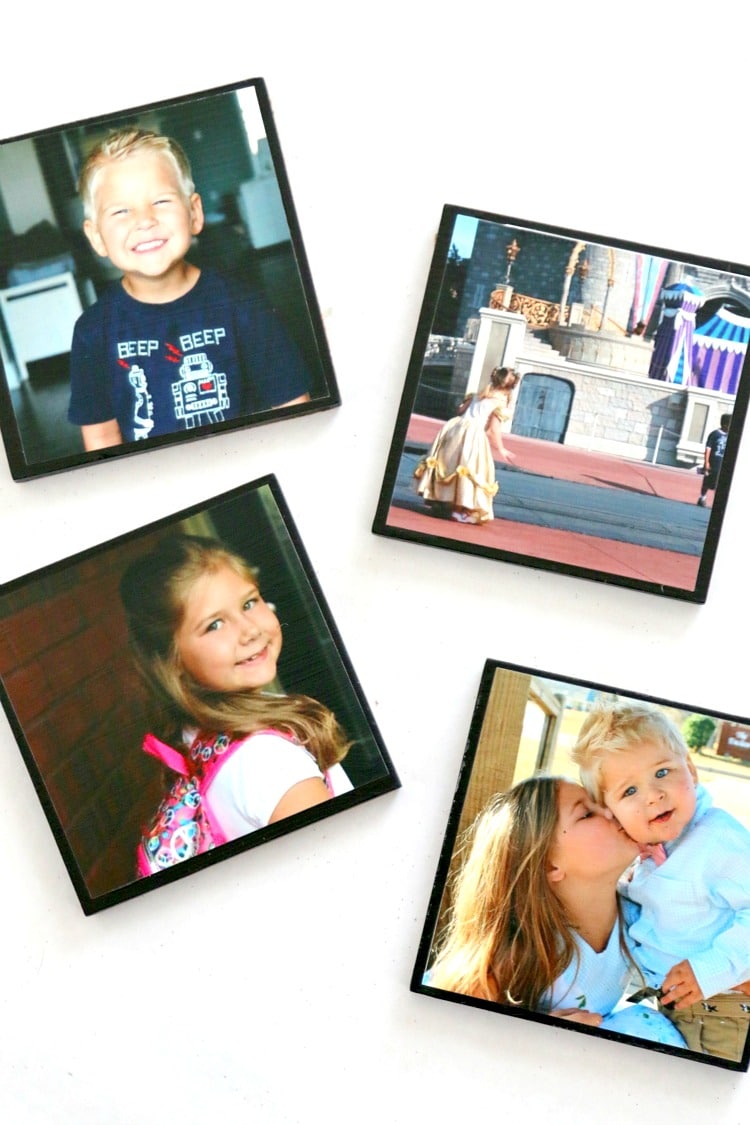 DIY Photo Coasters : 5 minutes of Crafting for a gift that never gets returned, tell them you love them with photographs