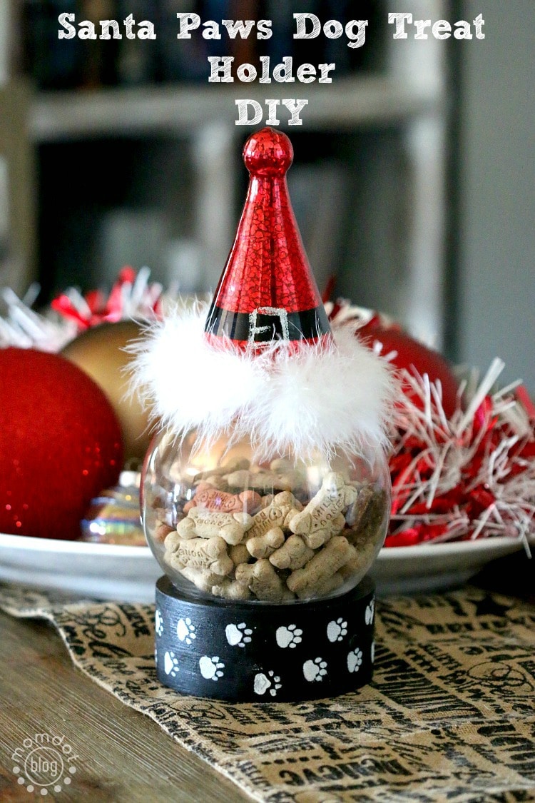 Santa Paws: Decorative Dog treat holder, perfect to keep those treats front and center this holiday - the dog will love you for it! (also great gift)
