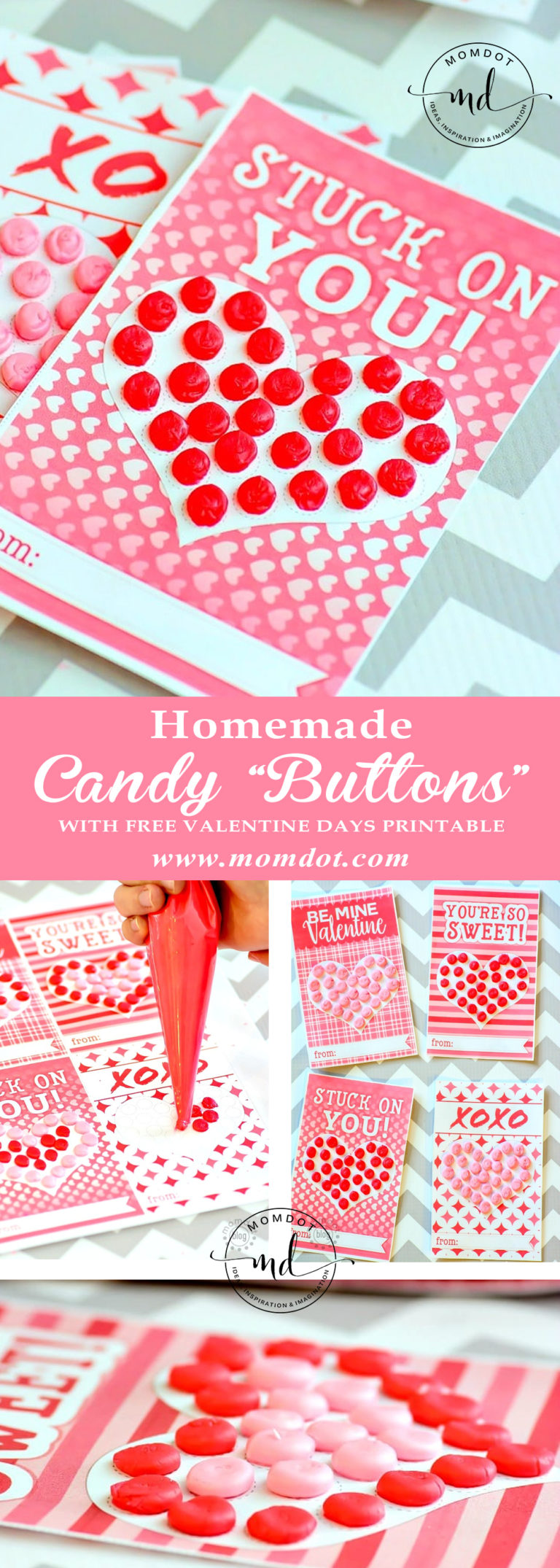 Homemade Candy "Buttons" with Free Valentines Day Printable