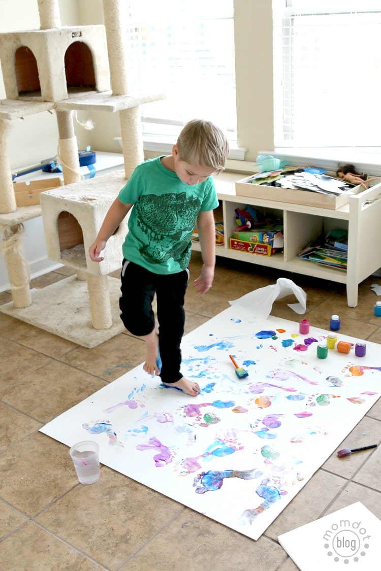 Footprint Art is so fun - you dont need a reason to get messy. Just paint and stomp! Use a large... .