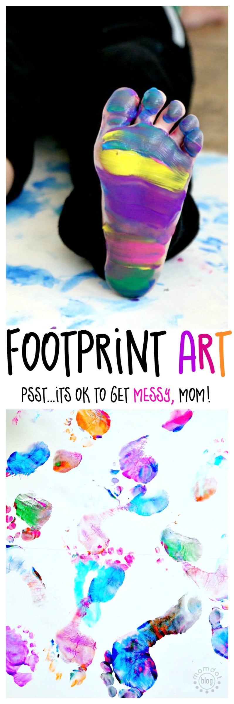 Footprint Art is so fun - you dont need a reason to get messy. Just paint and stomp! Use a large... .