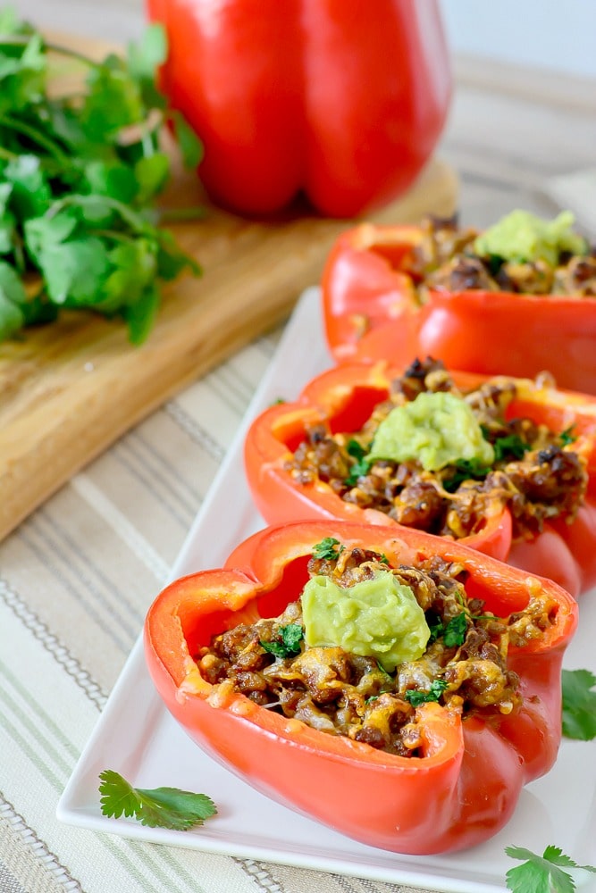 stuffed peppers with sausage, perfect for a twist on Mexican night!