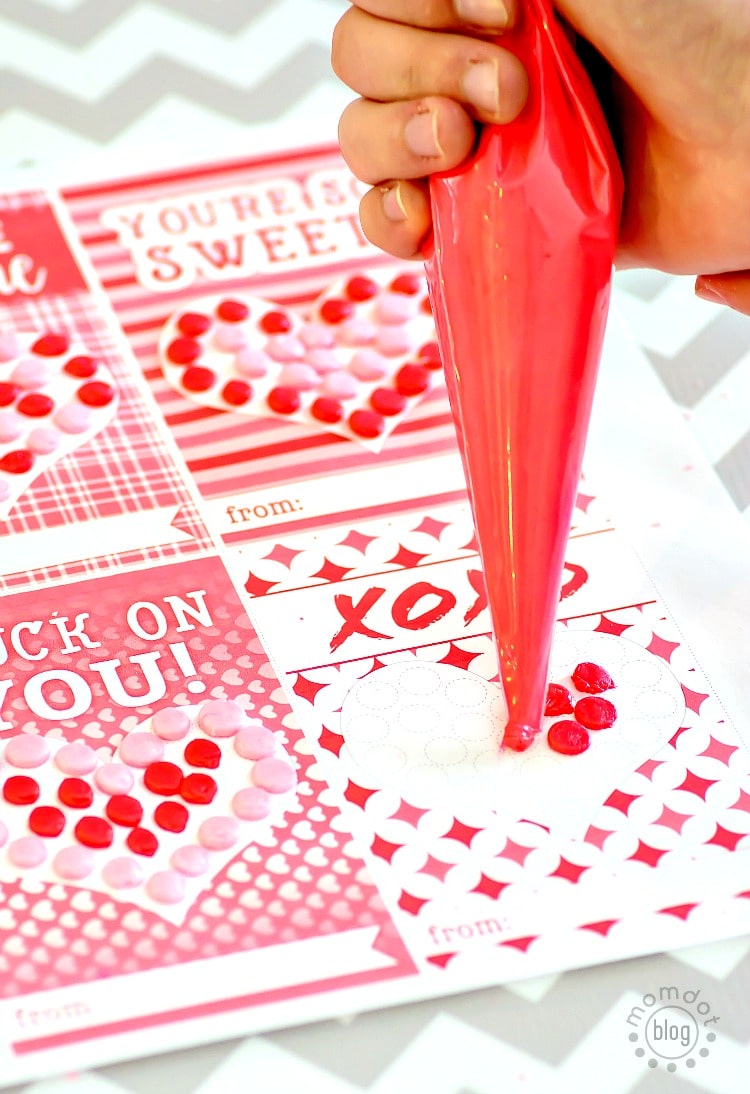 Free Valentines Day Printable : Add homemade candy dots to our "stuck on you" valentines for a personal touch and a bit of nostalgia in the classroom this year- and who doesn't love candy dots!